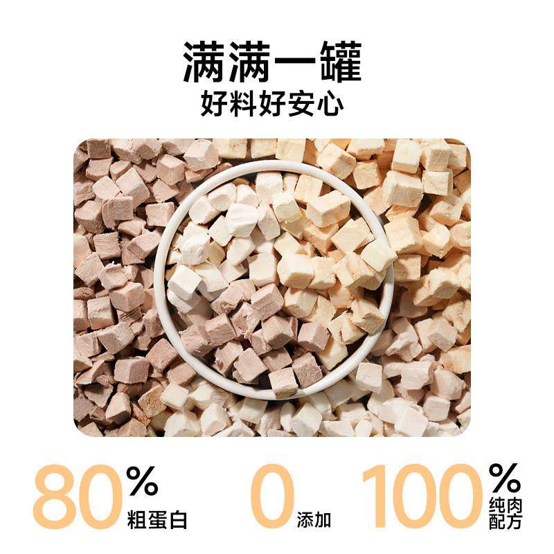 诚实一口猫狗宠物零食营养增肥发腮鸭肉冻干小彩罐55g,淘宝优惠券,粉丝福利购,淘宝优惠卷