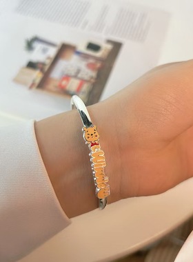 星戴露儿童公主kitty韩版银镯子