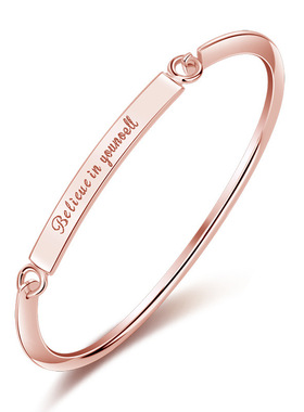 相信爱情侣纯银钉子手镯可刻字