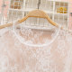 2026 Spring New Style Lace Bottoming Top Women's Long Sleeve Spring and Autumn Women's Interior Style Mesh Mid-Length Top