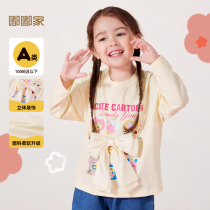 Girl cartoon T-shirt 2023 new womens treasure long sleeve beat bottom shirt autumn clothes baby blouses spring autumn children clothes autumn