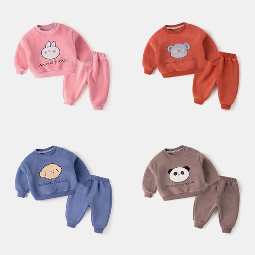 Детская бархатная осенняя демисезонная толстовка, детский флисовый удерживающий тепло пуховик, зимний комплект для мальчиков