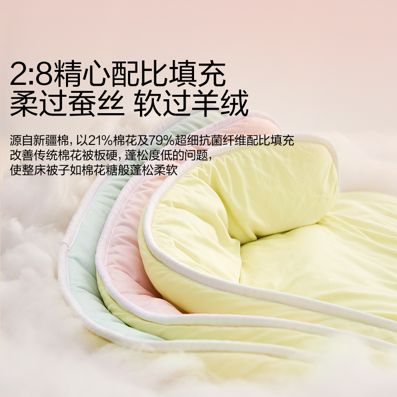罗莱家纺LOVO乐蜗新疆棉花被被子春秋被冬被单人抗菌棉被被芯宿舍