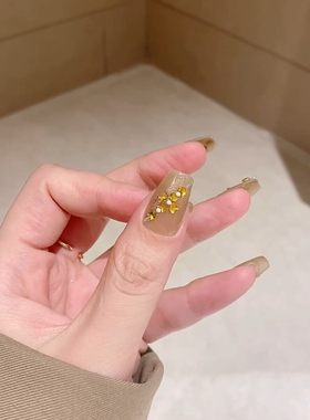 橘指大方穿戴甲手工短款日常裸色
