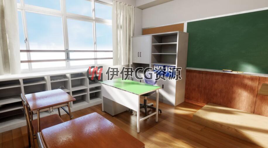 ue4虚幻5学校教室课堂书桌 讲堂场景模型 Japanese Classroom Pac - 图2