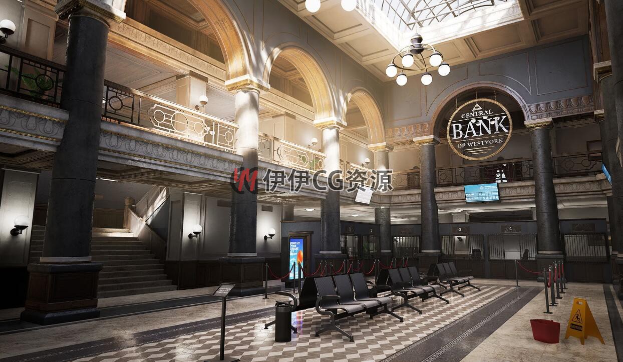 UE4虚幻5银行金库室内建筑场景模型资源库素材Modular Bank Pack - 图2