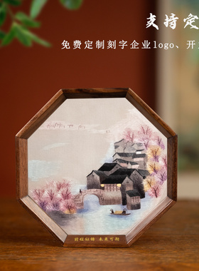 非遗苏绣双面绣花鸟摆件伴手礼品