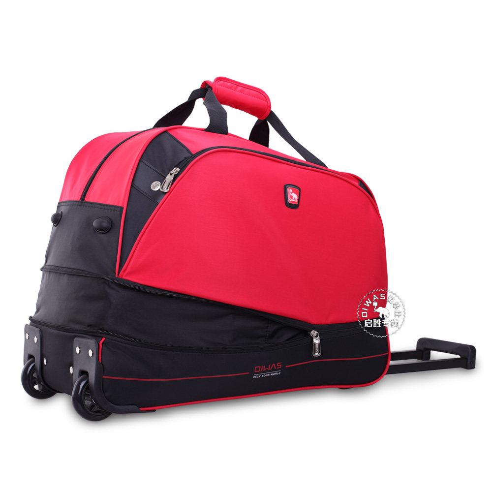 爱华仕男大容量女登机手提拉杆包 oiwas启胜旅行袋