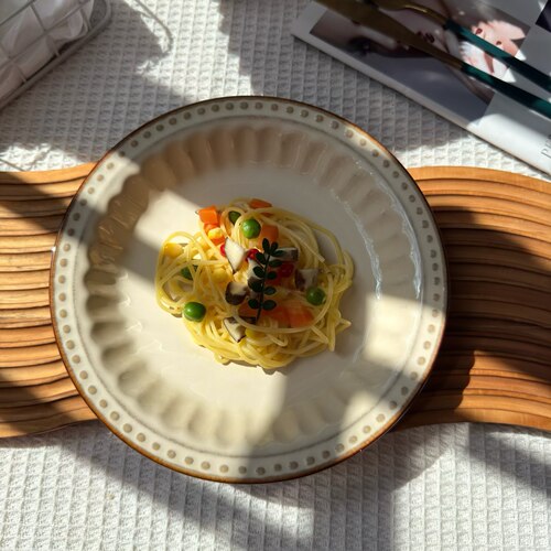 北欧风陶瓷西餐盘子菜盘家用高级感意面盘酒店餐厅商用深盘微瑕 - 图0