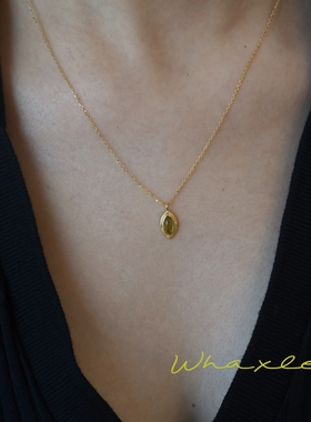 绿野仙踪 | Whaxle 法系橄榄石复古宫廷吊坠镀14K金项链锁骨链