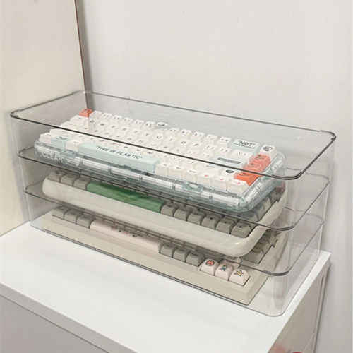 键盘收纳盒防尘桌面机械键盘展示架亚克力键盘置物架多层透明 - 图1