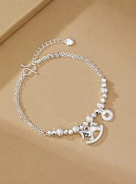 马上来财2026新款碎冰冰小马钱币手链女手饰首饰马年本命年新款