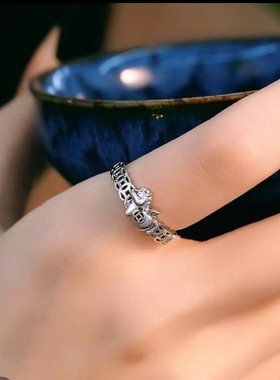 马上有钱铜镀仿金戒指简约钱币开口可调节指环高级感马年本命年