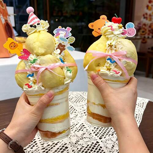雷霆巨巨高榴莲塔！烘焙店榴莲塔diy材料包蛋糕装饰开店引流神器 - 图1