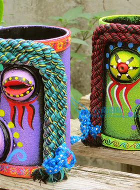 云南丽江民族风吞口彩绘特色木雕