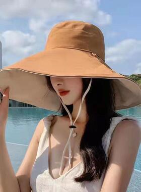 黑胶渔夫帽遮脸防晒帽子女夏