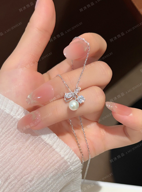 纯银淡水珍珠小众设计生日礼物