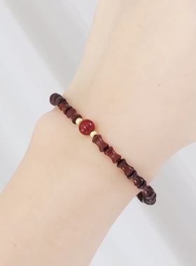 新中式禅意小叶紫檀竹节女款手串