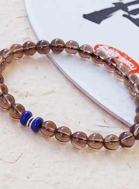 天然新中式茶水晶手链女单圈原创