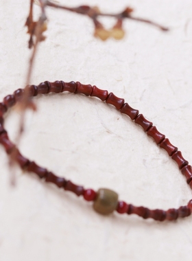 小叶紫檀原创设计女手串手链极细