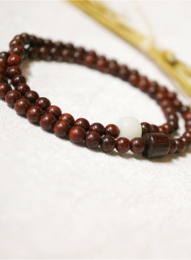 原创设计复古天然小叶紫檀单圈手串多圈多层手链简约文艺男女情侣