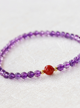 女款紫水晶原创设计手链手串礼物