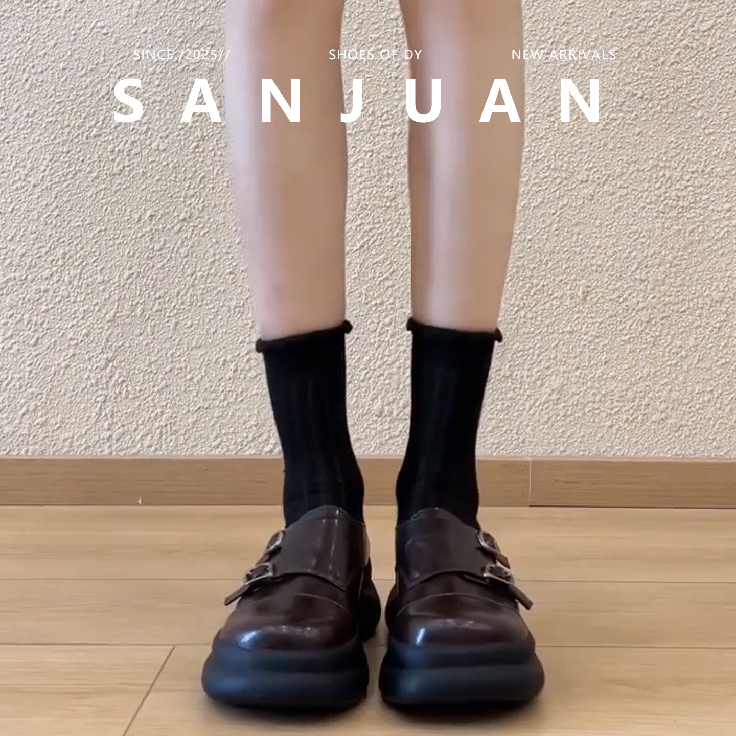 【三卷】厚底圆头复古秋冬小皮鞋女学院风双皮带扣一脚蹬深口单鞋,淘宝优惠券,粉丝福利购,淘宝优惠卷