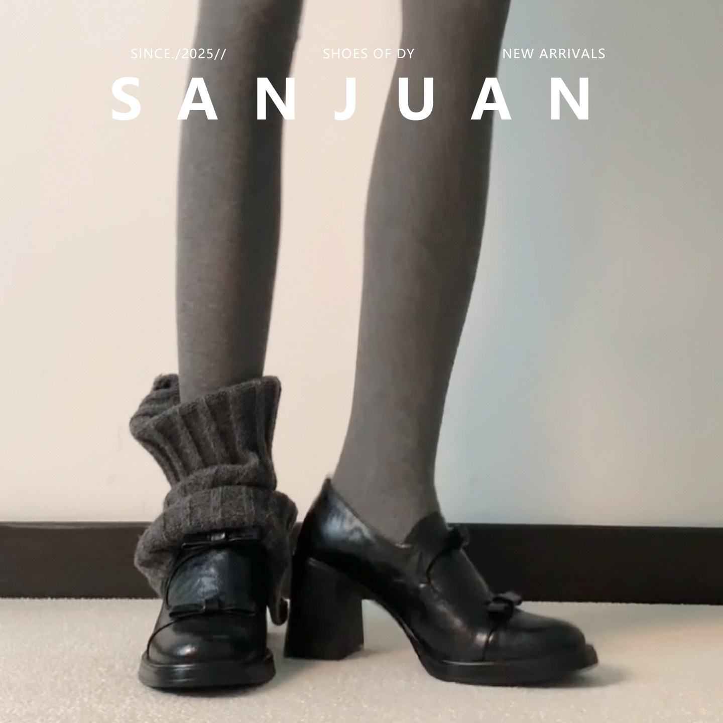 羊皮版sanjuan三卷厚底圆头小皮鞋女乐福高跟鞋学院风粗跟单鞋,淘宝优惠券,粉丝福利购,淘宝优惠卷