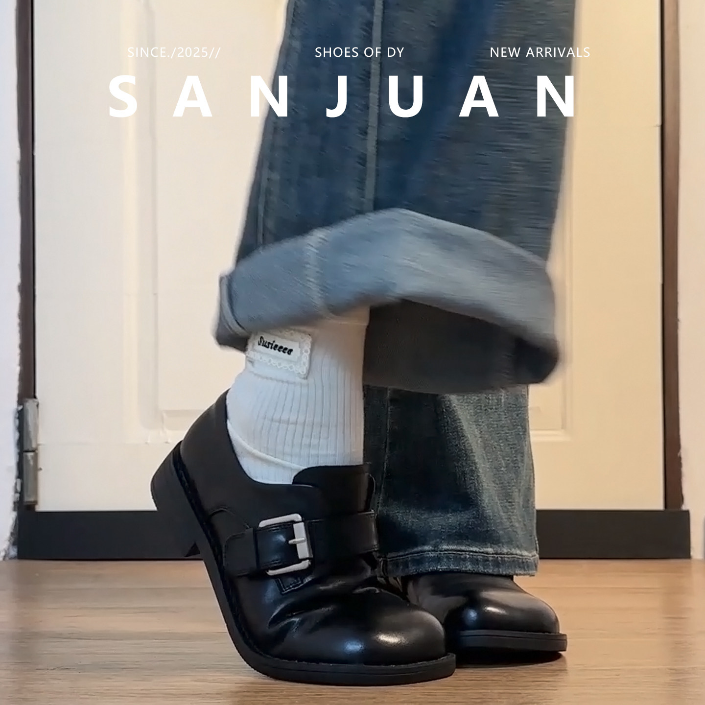 羊皮版sanjuan三卷学院头厚底大圆头小皮鞋女通勤百搭复古乐福鞋,淘宝优惠券,粉丝福利购,淘宝优惠卷