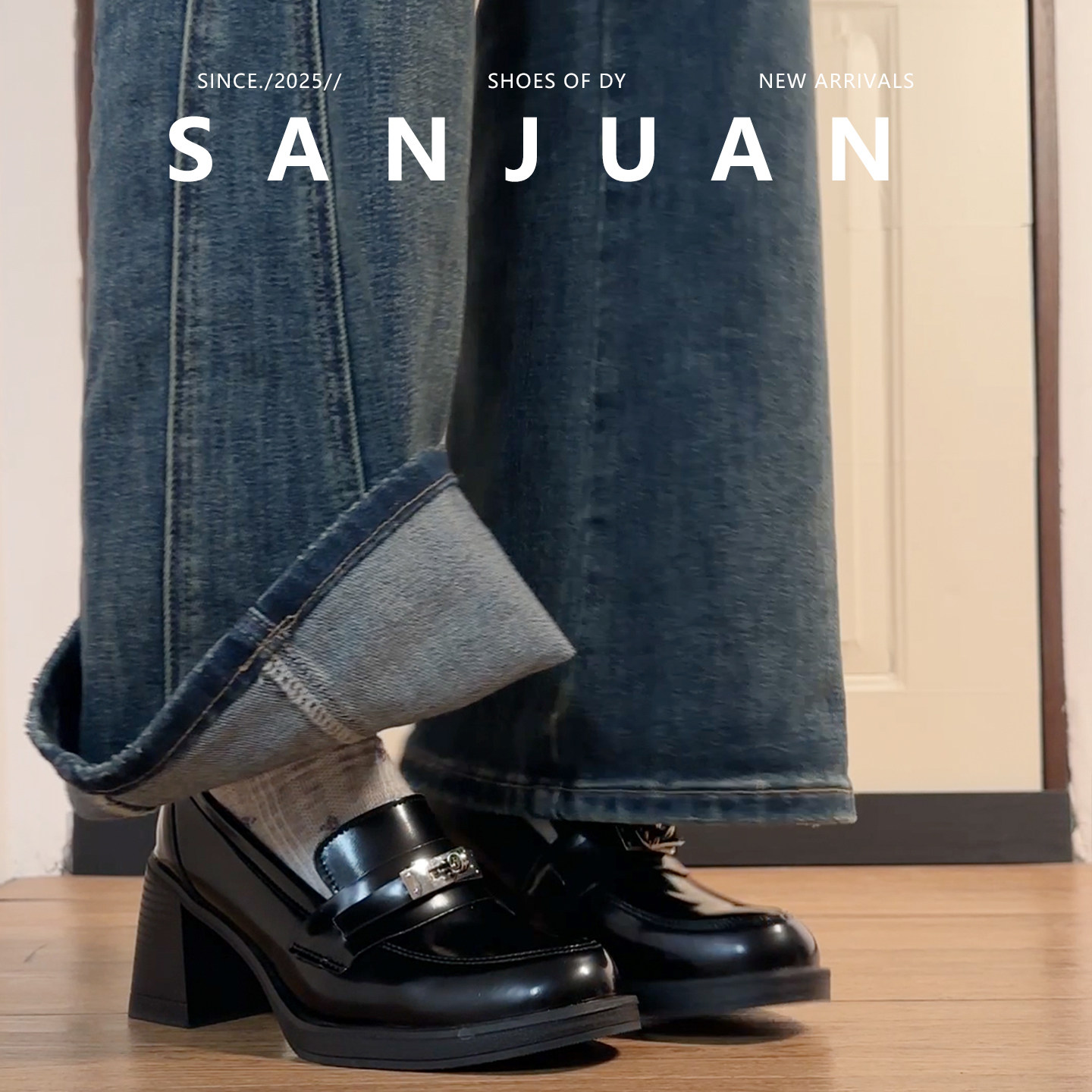 羊皮版sanjuan三卷复古女乐福鞋厚底学院圆头粗跟单鞋百搭小皮鞋,淘宝优惠券,粉丝福利购,淘宝优惠卷