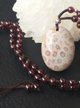 天然珊瑚玉旦形百搭吊坠复古女款