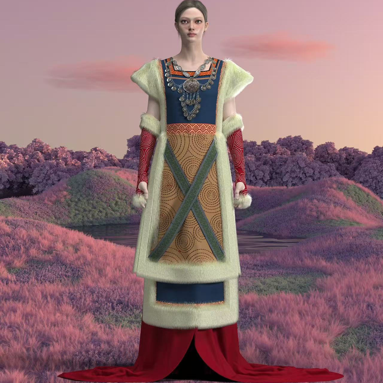 CLO3D代画服装模拟制版试衣走秀渲染图片虚拟服装场景建模Style3D - 图0