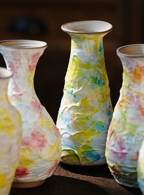 奶油冰淇淋花瓶陶艺干花插花仿真花家居装饰品摆件景德镇手工花器