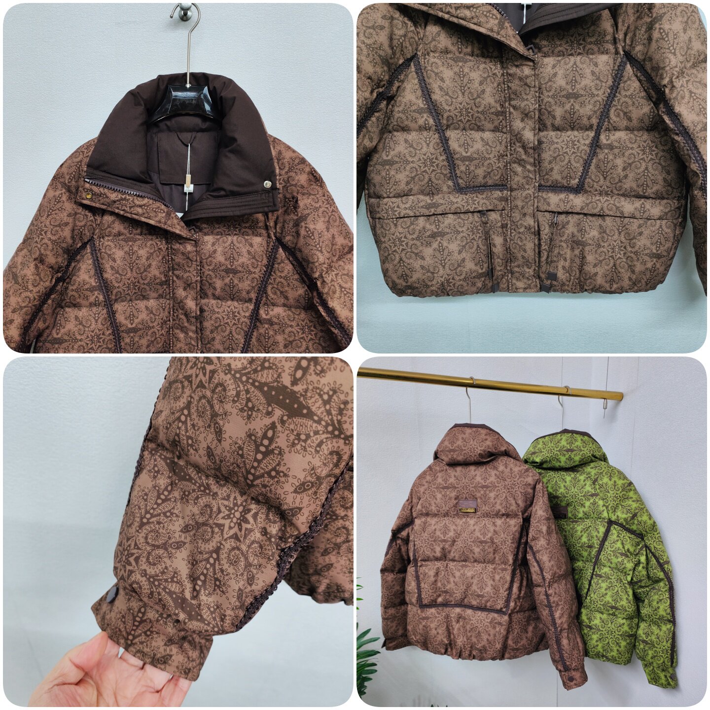 YF25B9902冬款扩版羽绒服时尚印花短款保暖耐脏领洋气女士百搭