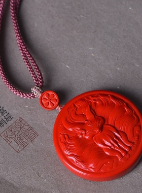 天然正品保真朱砂红砂九尾狐吊坠挂件手工diy毛衣链吊坠上新