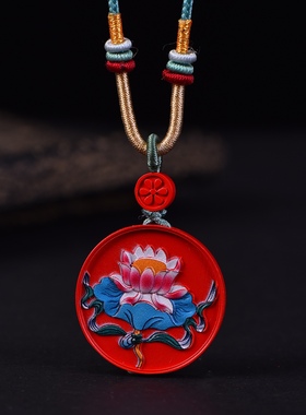 天然朱砂红砂高含量般若佛眼彩绘唐卡项链毛衣链钥匙扣手机链
