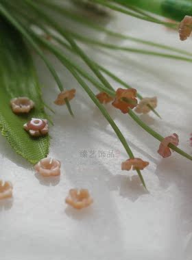 天然粉红贝小碗花花瓣 桃花小雕件6mm 耳diy贝壳饰品配件发簪材料