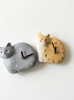 独家首发3D猫磁吸钟表冰箱猫咪钟