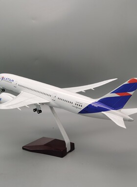 波音B787系列 带灯声控LED仿真飞机模型 民航客机模型航模摆件