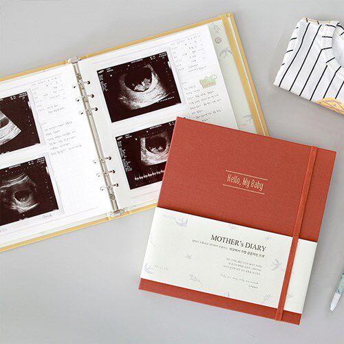 韩国indigo宝宝成长记录本硬面绑带活页纪念册