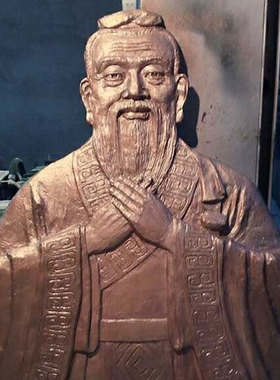 孔子浮雕铸铜雕像定做校园玻璃钢