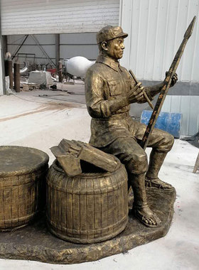 厂家朱德像扁担不准雕塑定做摆件