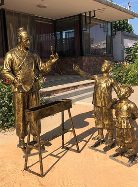 定制打月饼雕塑玻璃钢制作吹糖人