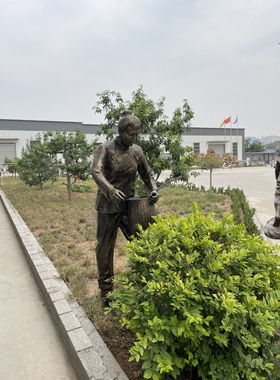 定制茶圣陆羽雕塑玻璃钢品茶制茶人物雕像採茶女文化主题户外摆件