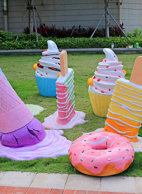 石膏奶油巧克力雪糕雕像定做摆件