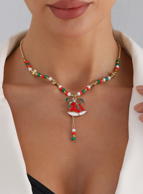 欧美跨境饰品圣诞节项链蝴蝶