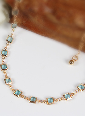 新品手工镶嵌个性项链女