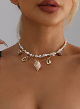 欧美跨境饰品ins夏日海滩海螺