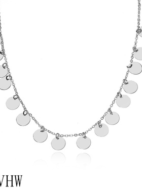 欧美跨境饰品亮片女士合金锁骨链