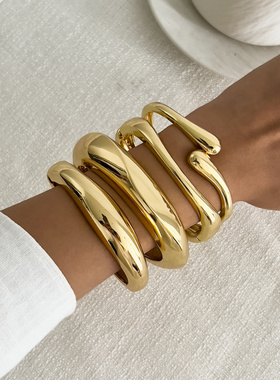 欧美跨境简约气质开口细手镯手饰